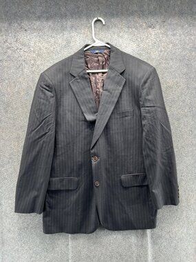 Brooks Brothers 346 Suit Jacket Mens 43R Gray Pinstripe Stretch 2 Button Notch